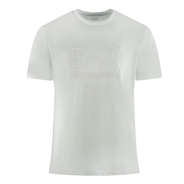 Ea7 Box Logo White T Shirt