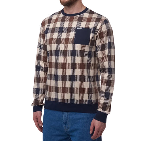 Aquascutum Active Macro Iconic Pocket Crewneck Navy Aa_Icon_Sw008_11 Mens - Style Centre Wholesale