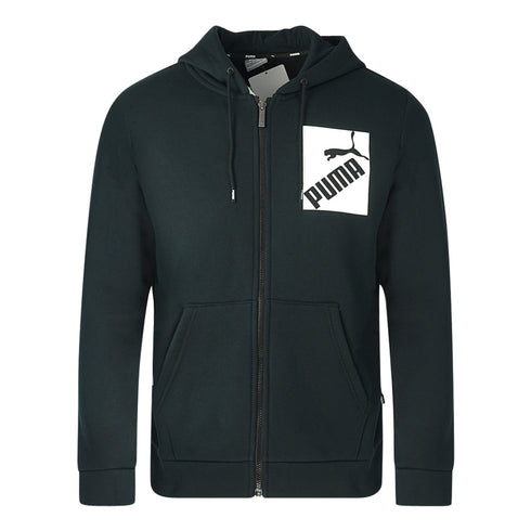 Puma Big Logo Fz Black Zip Fl Hoodie 597248 01