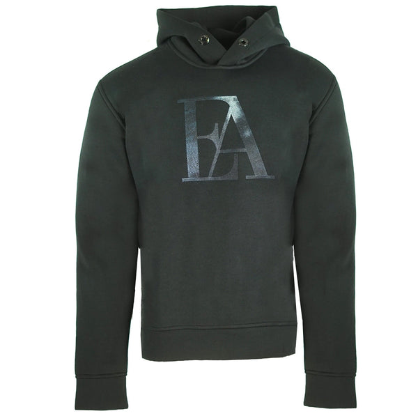Emporio Armani Large Eagle Logo Black Hoodie - Nova Clothing