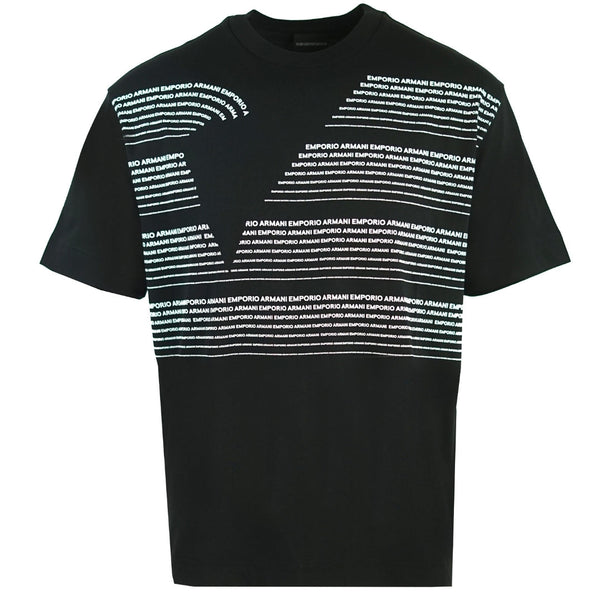 Emporio Armani Large Lettering Logo Black T-Shirt