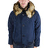 Armani Jeans Navy Blue Fur Trimmed Hood Jacket