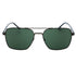 Hugo Boss Green Lens Matte Ruthenium Black Sunglasses One Size