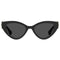 Moschino Cat Eyed Butterfly Grey Lensed Black Sunglasses MOS142 0807 IR