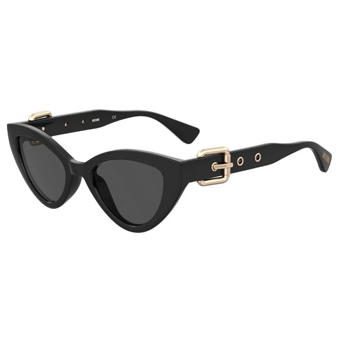 Moschino Cat Eyed Butterfly Grey Lensed Black Sunglasses MOS142 0807 IR
