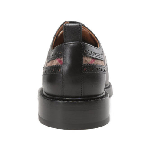 BURBERRY 8052759 Burberry Derby Check Brogue Shoes BLACK/BIRCH BROWN SHOES MALE UK 9