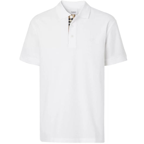 Burberry Branded Circle Logo White Polo Shirt