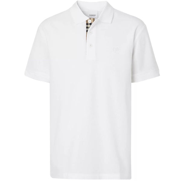 Burberry Branded Circle Logo White Polo Shirt