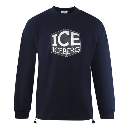 Ice Iceberg S1M-E01163416685 Navy Blue Crewneck Jumper Mens S