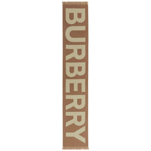 BURBERRY 8057148 Burberry logo wool jacquard scarf BIRCH BROWN SCARF MALE One Size
