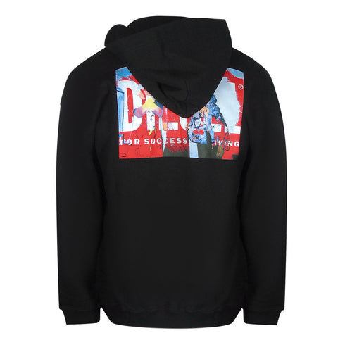 Diesel S-BOXT-HOOD-N8 FELPA 9XX Black Hoodie Mens S