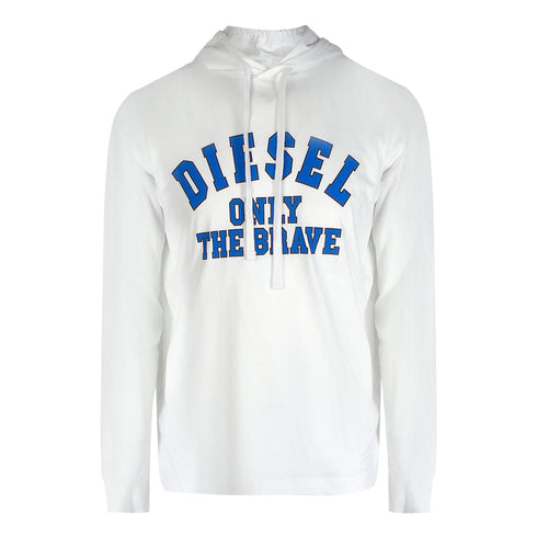 Diesel T-JUST-LS-HOOD-OUT MAGLIETTA RPATI 100 White T-Shirt M XS