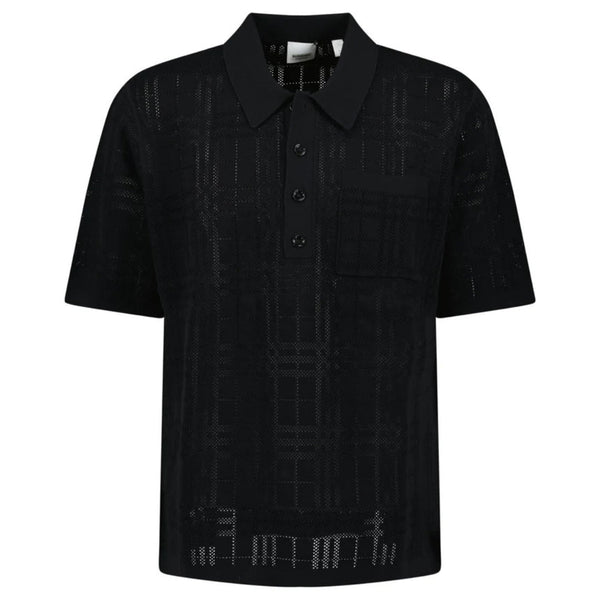 BURBERRY 8070313 Tristam Check Knitted Polo Black BLACK POLO SHIRT MALE XL