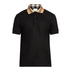 Burberry Check Collar Black Polo Shirt S