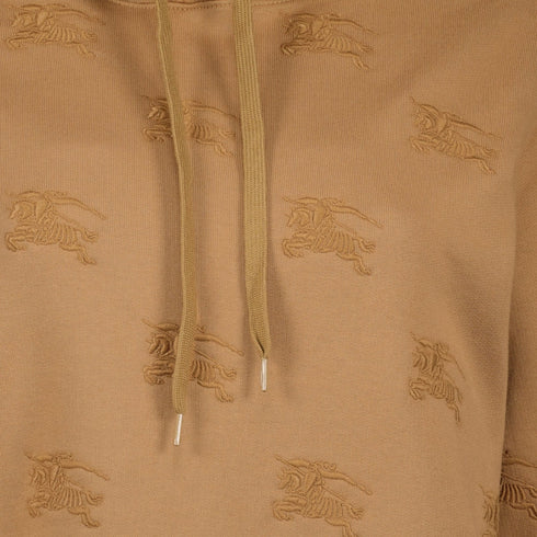 BURBERRY 8072091 Burberry Logo Embroidered Drawstring Hoodie CAMEL LEGACY (Beige) HOODED JUMPER MALE XS