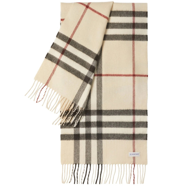 BURBERRY 8077884 The Burberry Check cashmere scarf Beige SCARF MALE One Size
