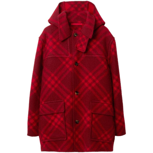 BURBERRY 8078910 Burberry Wool Check Parka RIPPLE/PILLAR (Red) JACKET MALE M