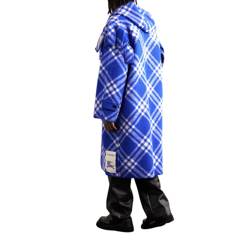 BURBERRY 8078913 Burberry Check Wool Cape Parka KNIGHT CHECK (Blue) JACKET MALE L