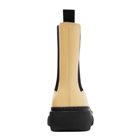 BURBERRY 8080141 Burberry Creeper leather Chelsea boots CUSTARD (Beige) CHELSEA BOOT MALE UK 8