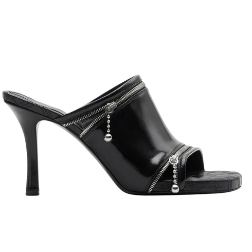 BURBERRY 8080259 Burberry Peep Heeled Mules BLACK PEEP SANDAL WOMENS UK 5