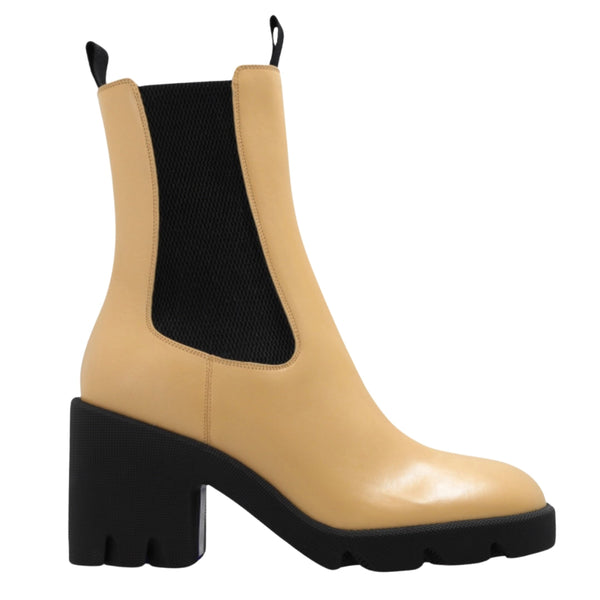 BURBERRY 8080326 Burberry Stride Platform Chelsea Boots CUSTARD (Beige) CHELSEA BOOT WOMENS UK 4