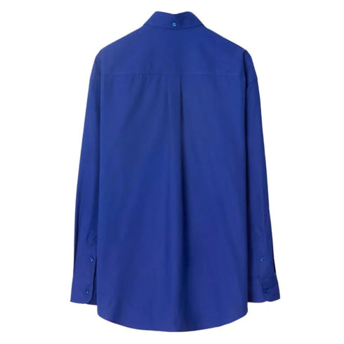 BURBERRY 8082884 Burberry Equestrian Knight cotton shirt KNIGHT (Blue) CASUAL SHIRT MALE M