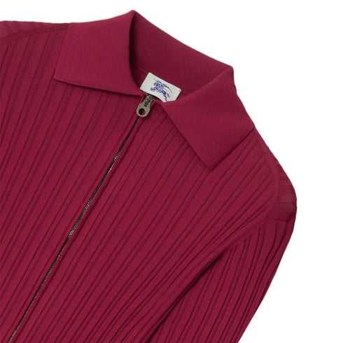 BURBERRY 8084709 Burberry Ribbed EKD Long Sleeve Dress RIPPLE (Burgundy) RIBBED DRESS WOMENS M