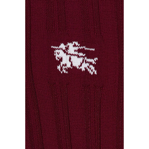 BURBERRY 8084709 Burberry Ribbed EKD Long Sleeve Dress RIPPLE (Burgundy) RIBBED DRESS WOMENS M