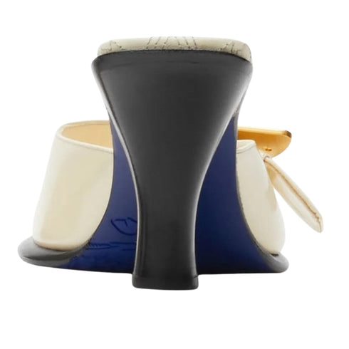 BURBERRY 8084824 Burberry Bay leather mules WOOL (Cream) PEEP SANDAL WOMENS UK 4