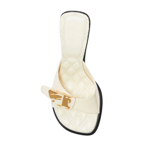 BURBERRY 8084824 Burberry Bay leather mules WOOL (Cream) PEEP SANDAL WOMENS UK 4