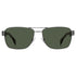 Hugo Boss Matte Ruthenium Dark Havana Legs Green Lensed Sunglasses BOSS 1441 0086 UC