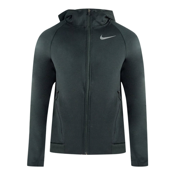 Nike Swoosh Logo Black Zip Up Hoodie