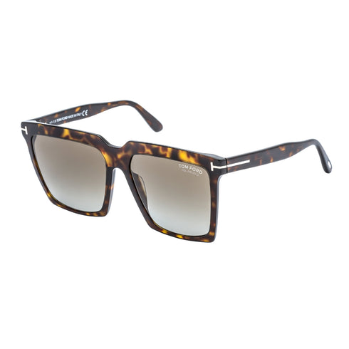 Tom Ford FT0764 Sabrina 52H Dark Havana / Brown Sunglasses Female One Size