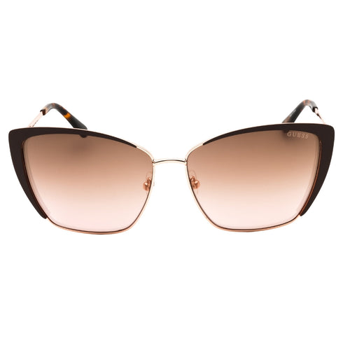 Guess GU7743 48G shiny dark brown / brown mirror Sunglasses Female 59X14X140 One Size