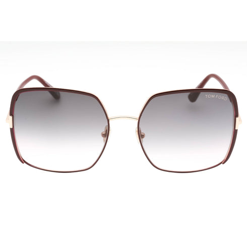 Tom Ford Gradient Blue Lens Shiny Bordeaux Sunglasses One Size