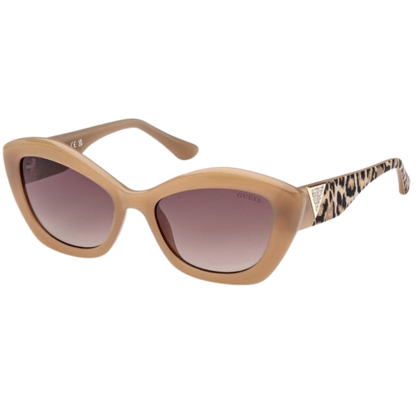 Guess Gradient Brown Lensed Shiny Beige Framed Sunglasses GU7868 57F