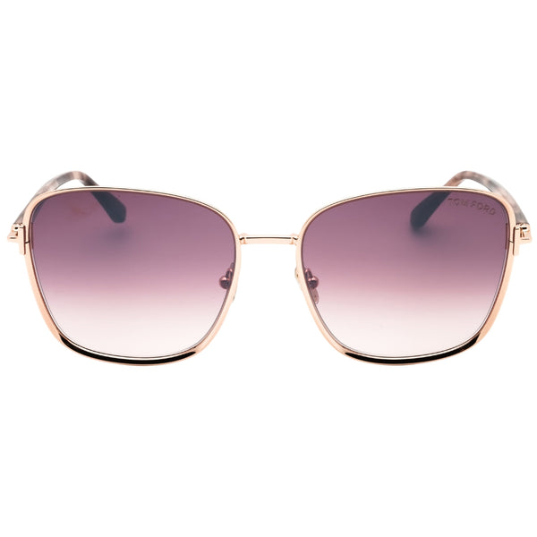 Tom Ford FT1029 28Z shiny rose gold / rose smoke gradient Sunglasses 57X17X140 One Size