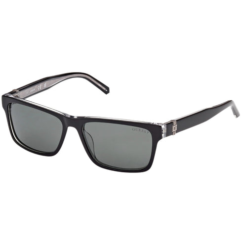 Guess Gu00074 01R Shiny Black Green Polarized Sunglasses