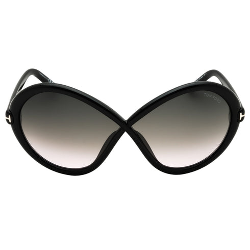 Tom Ford FT1070 01B shiny black /gradient smoke Sunglasses 68X05X125 One Size