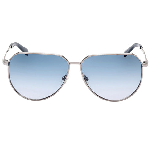 Guess Shiny Gunmetal Grey Gradient Blue Lensed Sunglasses GU00089 08W