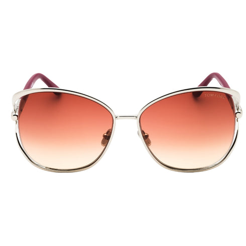 Tom Ford FT1091 16T shiny palladium / gradient bordeaux Sunglasses One Size
