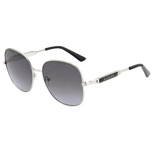Guess Shiny Light Nickeltin Metal Frame Gradient Smoke Lens Sunglasses GF6190 10B