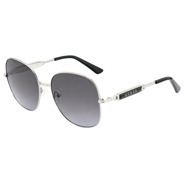 Guess Shiny Light Nickeltin Metal Frame Gradient Smoke Lens Sunglasses GF6190 10B