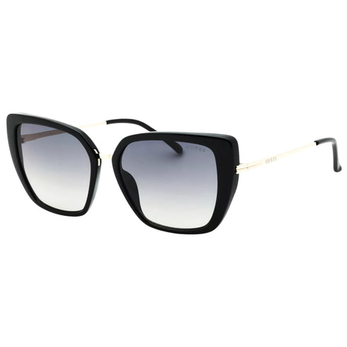 Guess Shiny Black Frame Gradient Smoke Lensed Sunglasses GF6199 01B