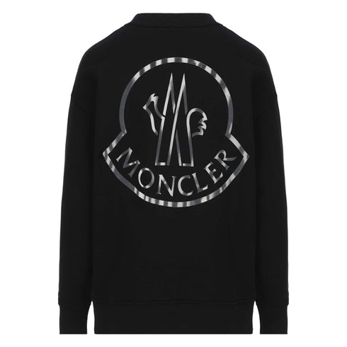 Moncler Detailed Logo On Back Black Sweatshirt - Style Centre Wholesale