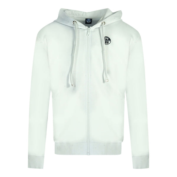 North Sails Logo White Zip Hoodie
