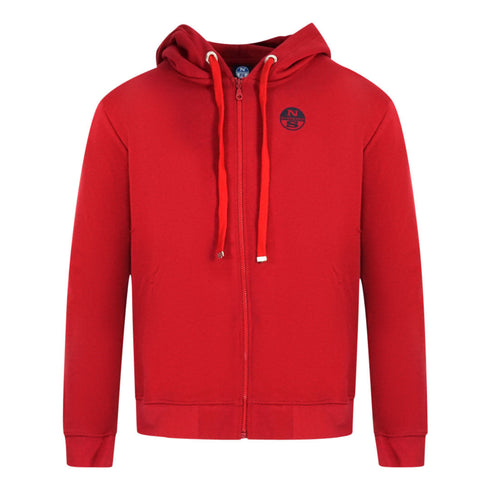 North Sails Logo Red Zip Hoodie
