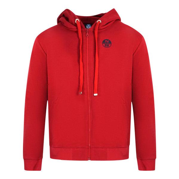 North Sails Logo Red Zip Hoodie