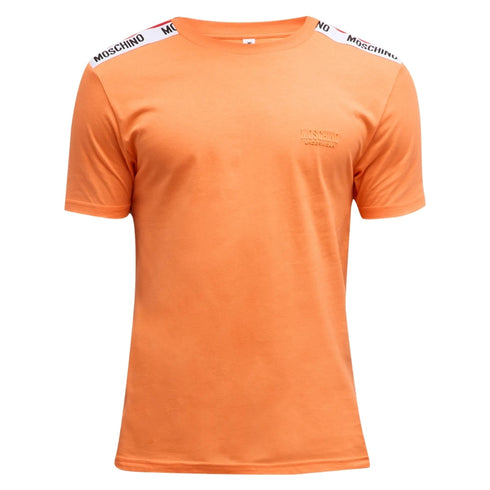Moschino Taped Shoulders Brand Logo Orange T-Shirt XS