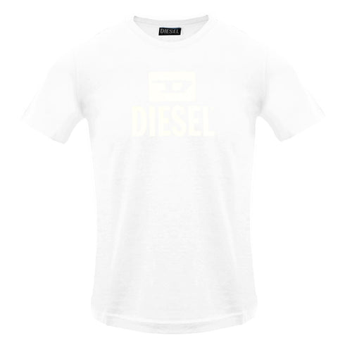 Diesel T Diego Tone On Tone Bright White T Shirt 100 White - Style Centre Wholesale